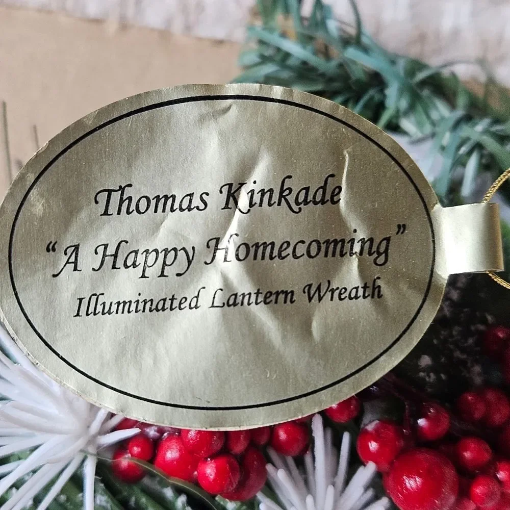 Thomas Kinkade A Happy Homecoming Illuminated Victorian Christmas Wreath